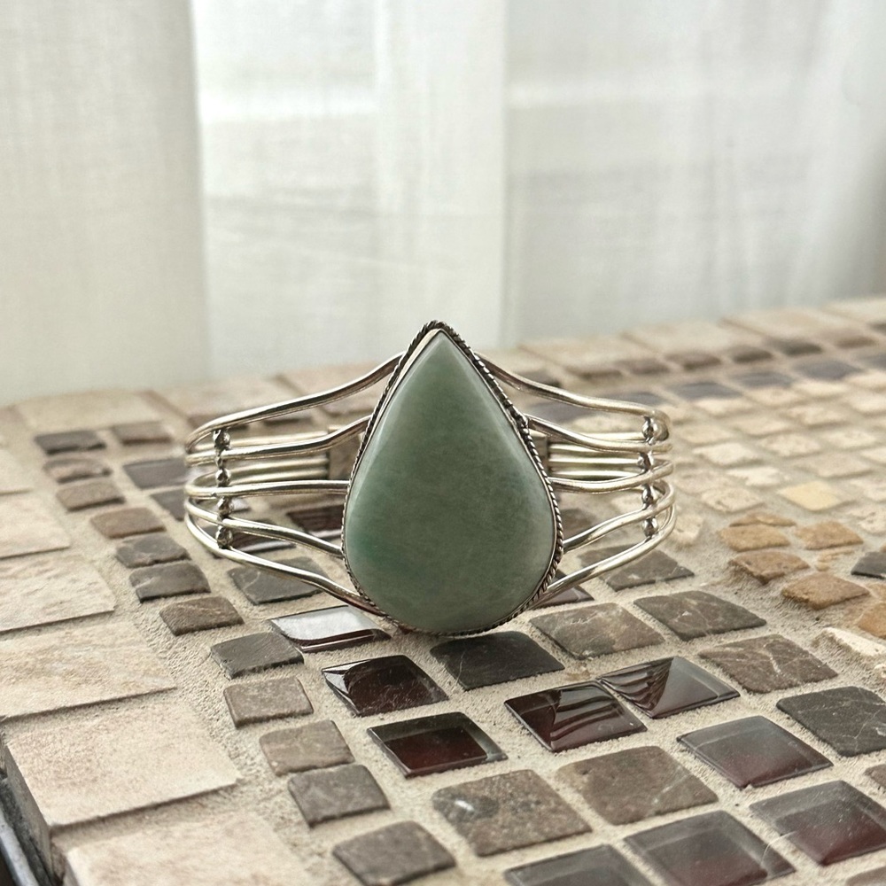 Blue Amazonite Bangle Cuff - image 1